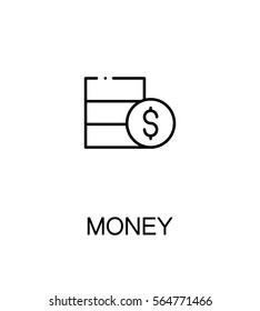 Money icon. Single high quality outline symbol for web design or mobile app. Thin line sign for design logo. Black outline pictogram on white background