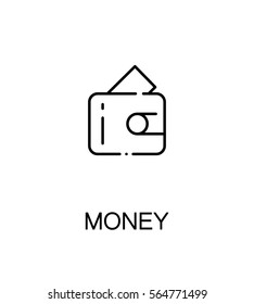 Money icon. Single high quality outline symbol for web design or mobile app. Thin line sign for design logo. Black outline pictogram on white background