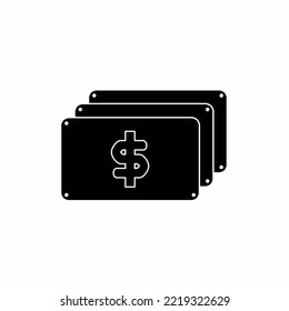 Money Icon Solid. Isolated Vector Illustration Icon. Great for Web Designs, Logos, Apps, Etc