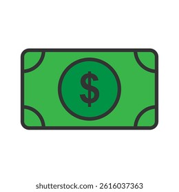 Money icon in a solid line style. A modern and minimalist financial icon. 