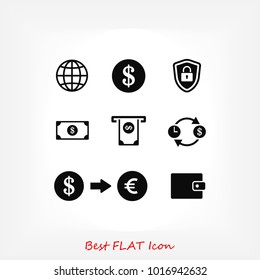 money icon, stock vector illustration flat design style