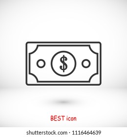 Money icon, stock vector illustration flat design style