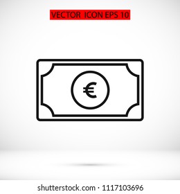 Money icon, stock vector illustration flat design style