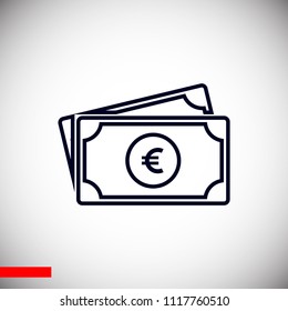 Money icon, stock vector illustration flat design style