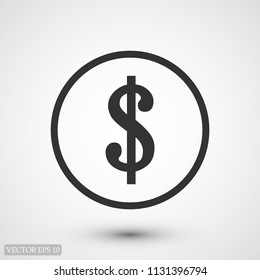 Money icon, stock vector illustration flat design style
