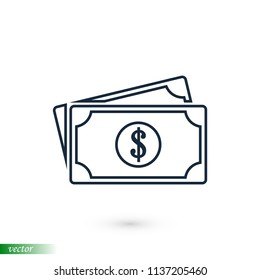 Money icon, stock vector illustration flat design style