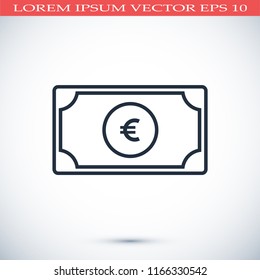 Money icon, stock vector illustration flat design style