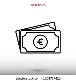 Money icon, stock vector illustration flat design style