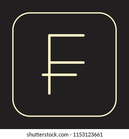 Money Icon. Swiss franc Symbol. Currency Exchange concept. Editable stroke flat icons. Simple thin line art logo. Business web app button. Vector illustration. 