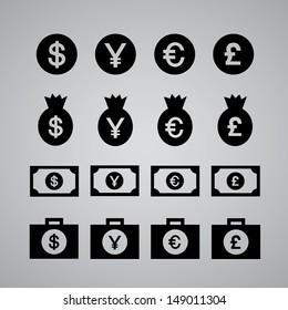 money icon symbol on gray background