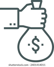 Imagen vectorial del símbolo del dinero. Ilustración de la imagen de diseño de moneda en dólares