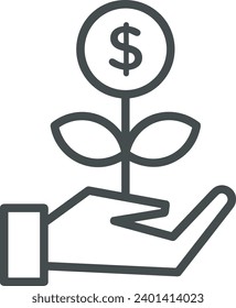 Geldsymbol, Vektorbild. Illustration des Designbildes der Dollar-Währung