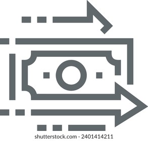 Imagen vectorial del símbolo del dinero. Ilustración de la imagen de diseño de moneda en dólares