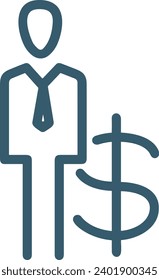 Geldsymbol, Vektorbild. Illustration des Designbildes der Dollar-Währung
