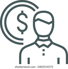 Money icon symbol vector image. Illustration of the dollar currency design image