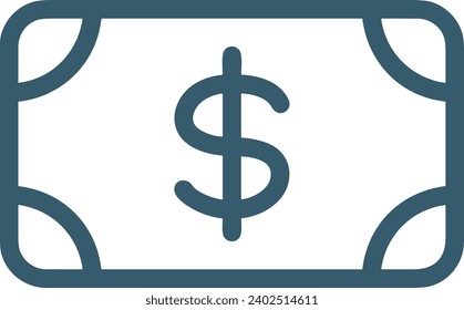Geldsymbol, Vektorbild. Illustration des Designbildes der Dollar-Währung