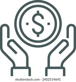 Geldsymbol, Vektorbild. Illustration des Designbildes der Dollar-Währung