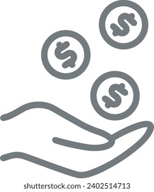 Geldsymbol, Vektorbild. Illustration des Designbildes der Dollar-Währung