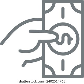 Imagen vectorial del símbolo del dinero. Ilustración de la imagen de diseño de moneda en dólares