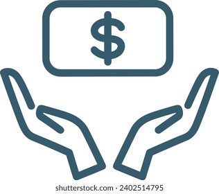 Imagen vectorial del símbolo del dinero. Ilustración de la imagen de diseño de moneda en dólares