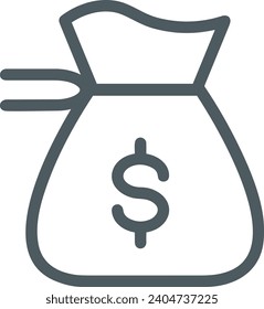 Imagen vectorial del símbolo del dinero. Ilustración de la imagen de diseño de moneda en dólares