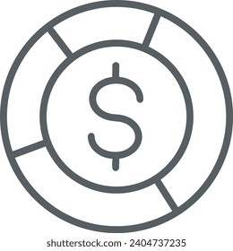 Imagen vectorial del símbolo del dinero. Ilustración de la imagen de diseño de moneda en dólares