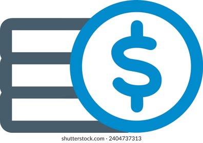 Imagen vectorial del símbolo del dinero. Ilustración de la imagen de diseño de moneda en dólares