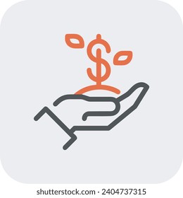 Imagen vectorial del símbolo del dinero. Ilustración de la imagen de diseño de moneda en dólares