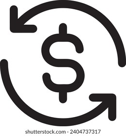 Geldsymbol, Vektorbild. Illustration des Designbildes der Dollar-Währung