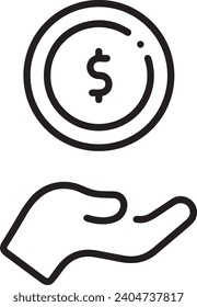 Money icon symbol vector image. Illustration of the dollar currency design image