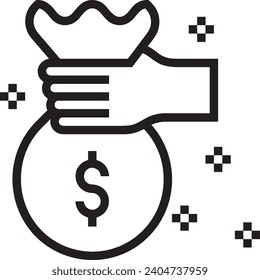 Imagen vectorial del símbolo del dinero. Ilustración de la imagen de diseño de moneda en dólares