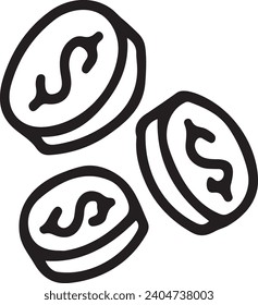 Imagen vectorial del símbolo del dinero. Ilustración de la imagen de diseño de moneda en dólares