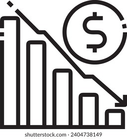 Imagen vectorial del símbolo del dinero. Ilustración de la imagen de diseño de moneda en dólares