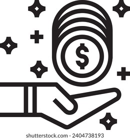 Imagen vectorial del símbolo del dinero. Ilustración de la imagen de diseño de moneda en dólares