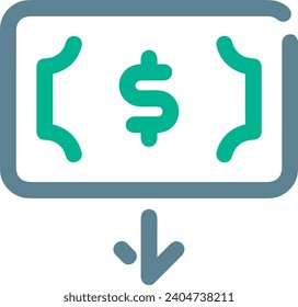Imagen vectorial del símbolo del dinero. Ilustración de la imagen de diseño de moneda en dólares
