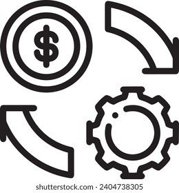 Money icon symbol vector image. Illustration of the dollar currency design image