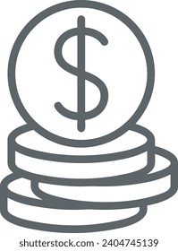 Money icon symbol vector image. Illustration of the dollar currency design image