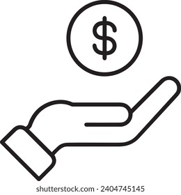 Imagen vectorial del símbolo del dinero. Ilustración de la imagen de diseño de moneda en dólares