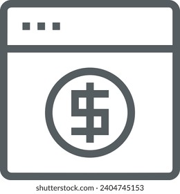 Money icon symbol vector image. Illustration of the dollar currency design image