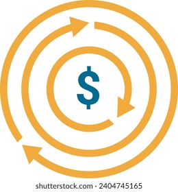 Money icon symbol vector image. Illustration of the dollar currency design image