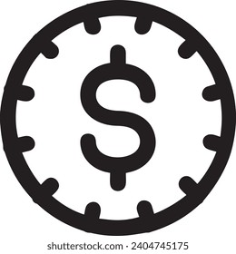 Imagen vectorial del símbolo del dinero. Ilustración de la imagen de diseño de moneda en dólares