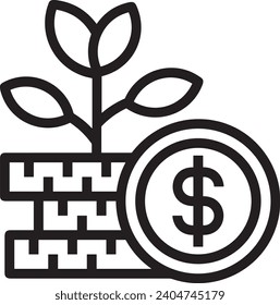 Geldsymbol, Vektorbild. Illustration des Designbildes der Dollar-Währung