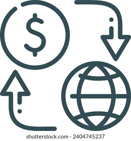 Imagen vectorial del símbolo del dinero. Ilustración de la imagen de diseño de moneda en dólares