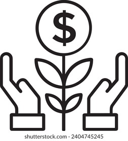 Geldsymbol, Vektorbild. Illustration des Designbildes der Dollar-Währung