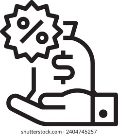 Imagen vectorial del símbolo del dinero. Ilustración de la imagen de diseño de moneda en dólares