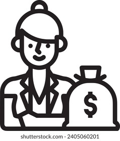 Money icon symbol vector image. Illustration of the dollar currency design image