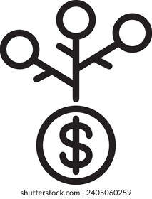 Money icon symbol vector image. Illustration of the dollar currency design image