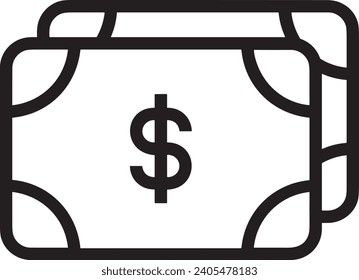 Geldsymbol, Vektorbild. Illustration des Designbildes der Dollar-Währung
