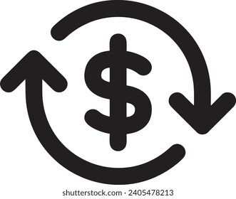 Imagen vectorial del símbolo del dinero. Ilustración de la imagen de diseño de moneda en dólares