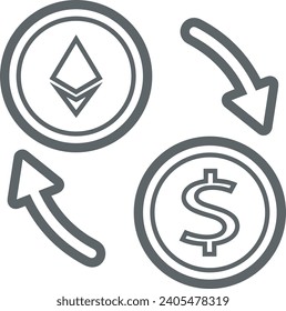 Geldsymbol, Vektorbild. Illustration des Designbildes der Dollar-Währung